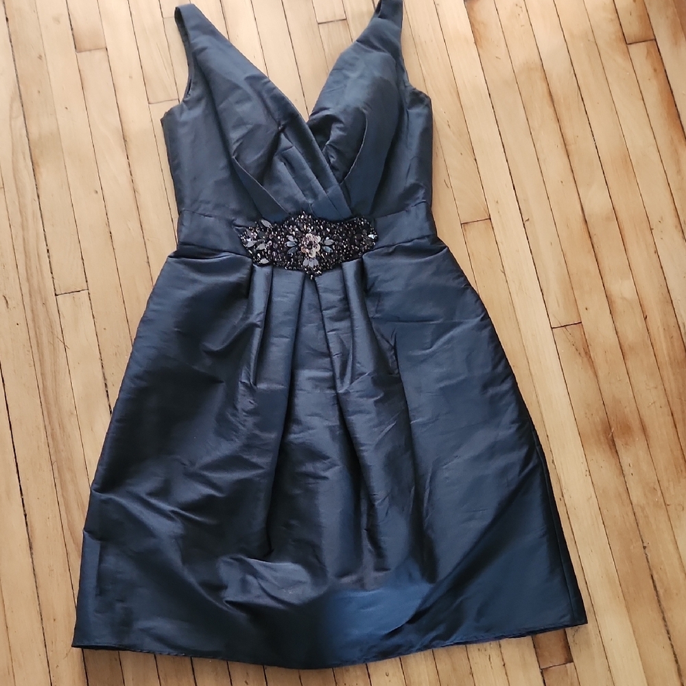 Chic Black Mini Dress with Beaded Detail